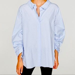 Zara gingham pale blue shirt